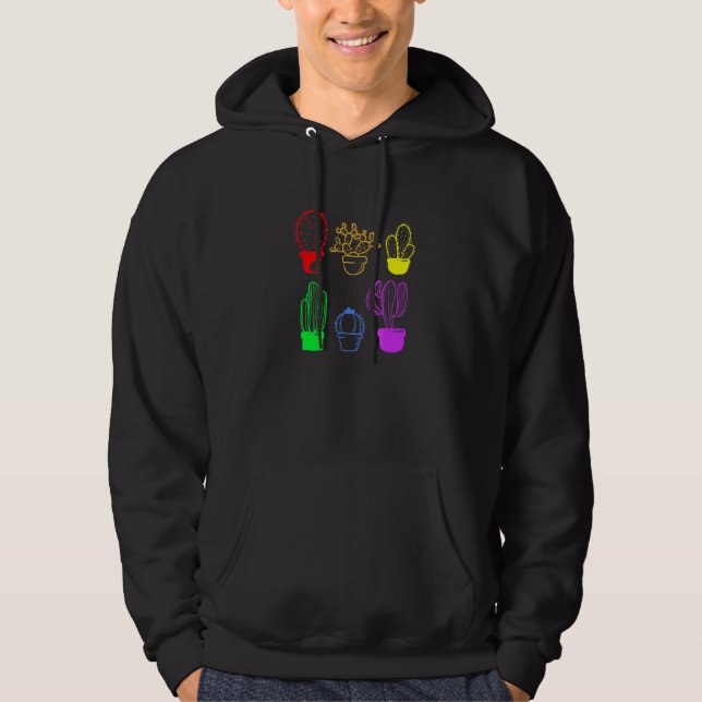 Sudadera Cactus Suculento Orgullo Planta Arcoiris Sutil Lgb (Anverso)