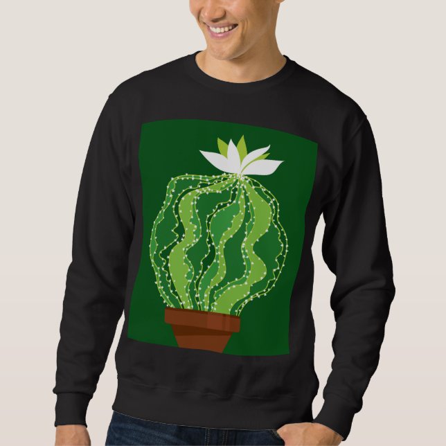 Sudadera Cactus verde: motivo natural abstracto. (Anverso)