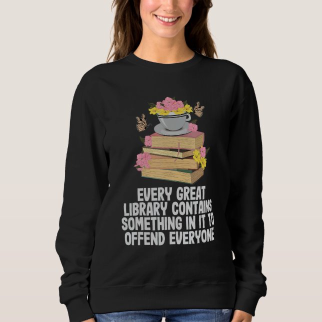 Sudadera Cada Gran Biblioteca Contiene Algo Divertido (Anverso)