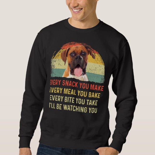 Sudadera Cada refrigerio que haces retro a un perro de boxe (Anverso)