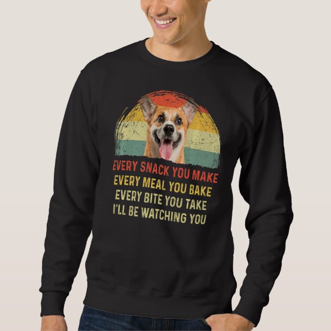 Sudadera Cada refrigerio que haces retro al perro de Corgi (Anverso)