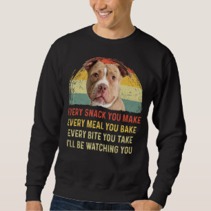 Sudadera Cada refrigerio que haces retro al perro de Pitbul