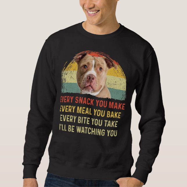 Sudadera Cada refrigerio que haces retro al perro de Pitbul (Anverso)