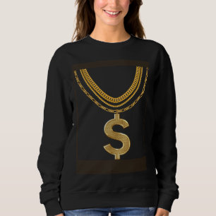 Sudadera Cadena de Dólar de Oro Gangsta Hiphop Rap