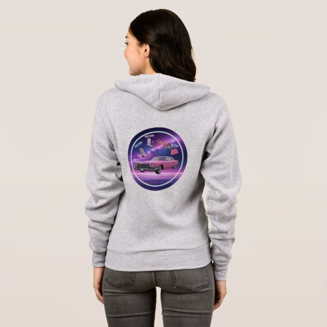 Sudadera Cadillac rosa retro Dream Hoodie 💖 🚗 (Reverso completo)