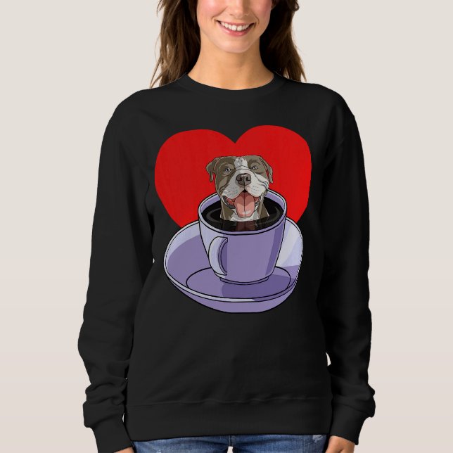 Sudadera Café americano de Pit Bull Terrier (Anverso)