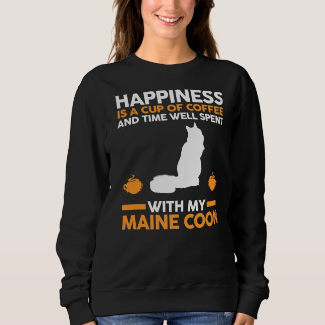 Sudadera Café Cat Maine Coon (Anverso)