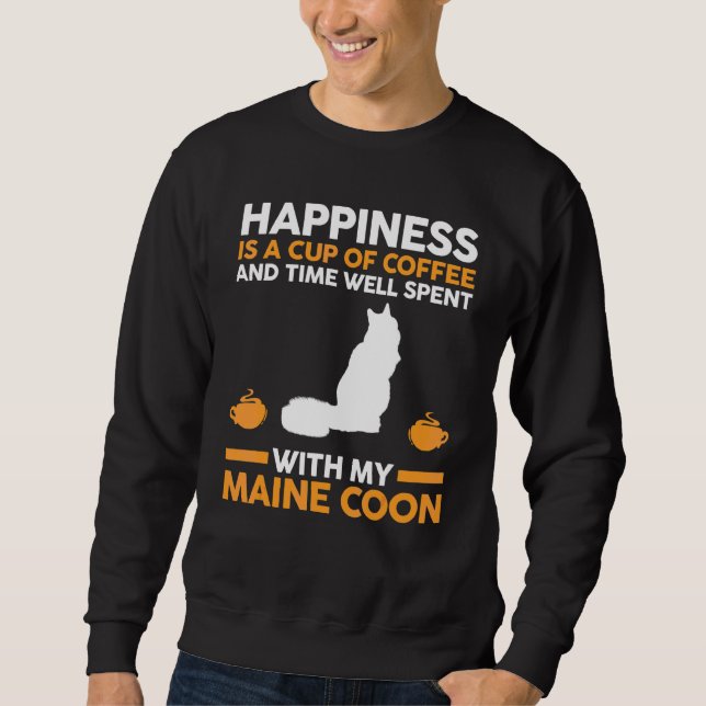 Sudadera Café Cat Maine Coon (Anverso)