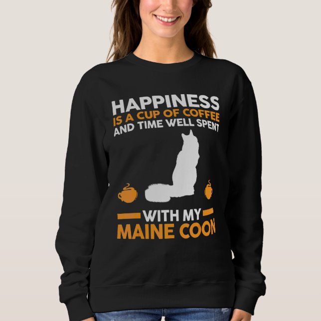 Sudadera Café Cat Maine Coon (Anverso)
