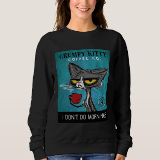 Sudadera Café de gato de Tuxedo no hago las mañanas Grumpy