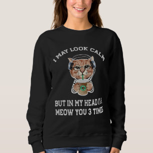 Sudadera café de gato puedo parecer tranquilo