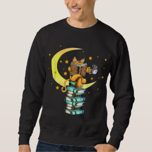 Sudadera Café de gatos leyendo libros de kat leer Stubenter
