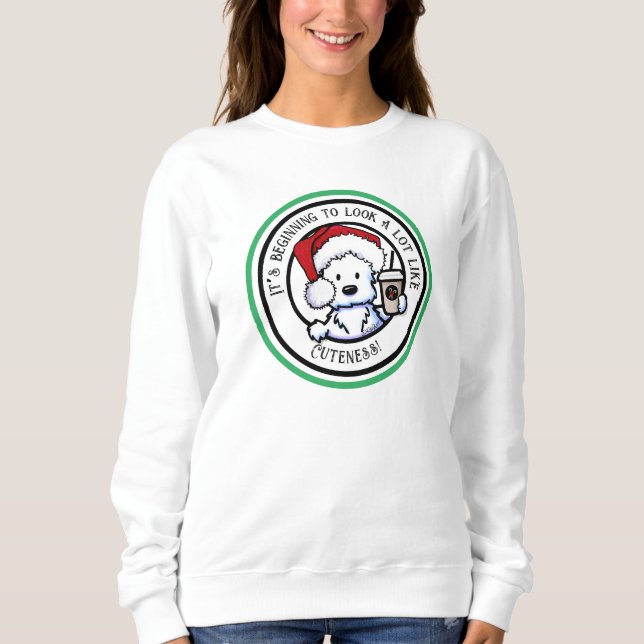 Sudadera Café de los Navidades KiniArt Westie (Anverso)