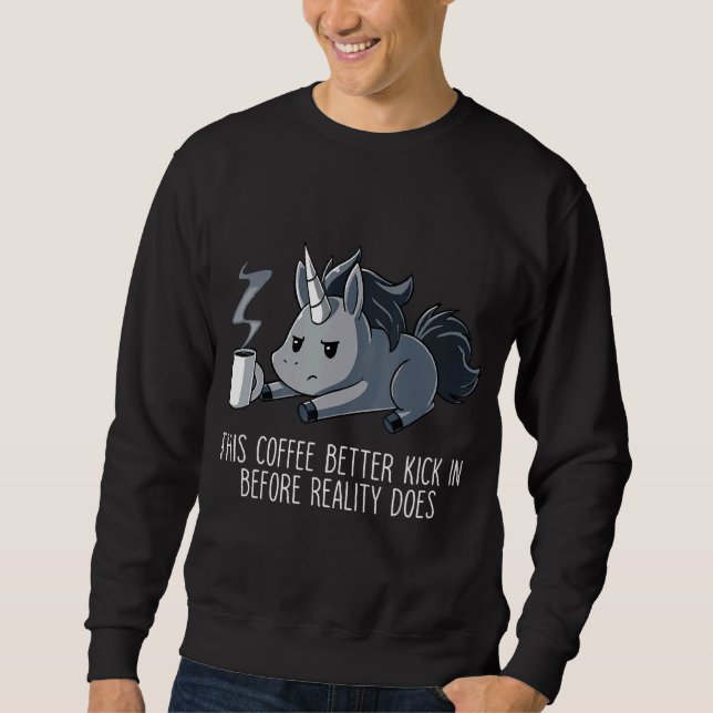Sudadera Café de unicornio de unicornio de maíz (Anverso)