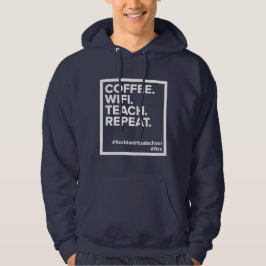 Sudadera Café FLVS. WiFi. Enseñar. Repite. Navy Hoodie