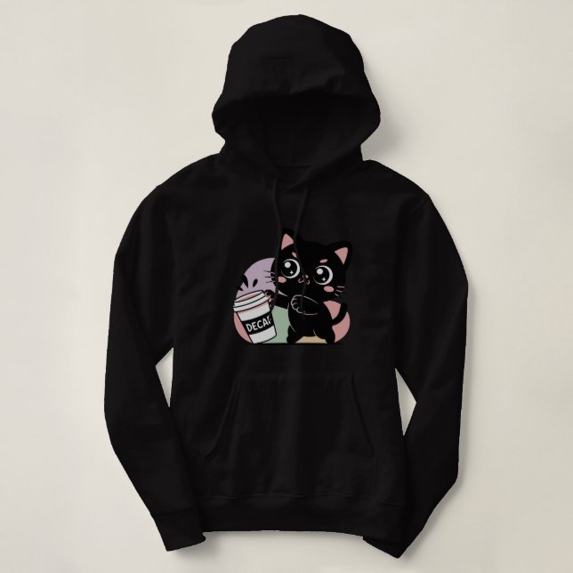 Sudadera Café gato negro ( Descafeinado ) (Diseño del anverso)