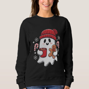 Sudadera Café helado de Navidad fantasma lindo retro café d