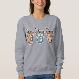 Sudadera Café helado en Boo White Ouline - PNG