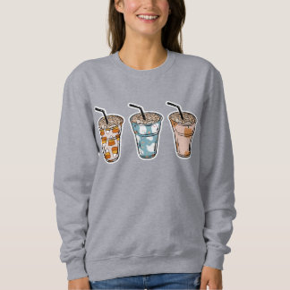 Sudadera Café helado en Boo White Ouline - PNG