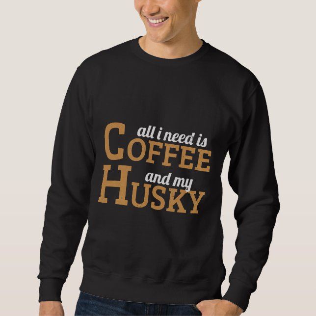 Sudadera Café Husky Dog (Anverso)