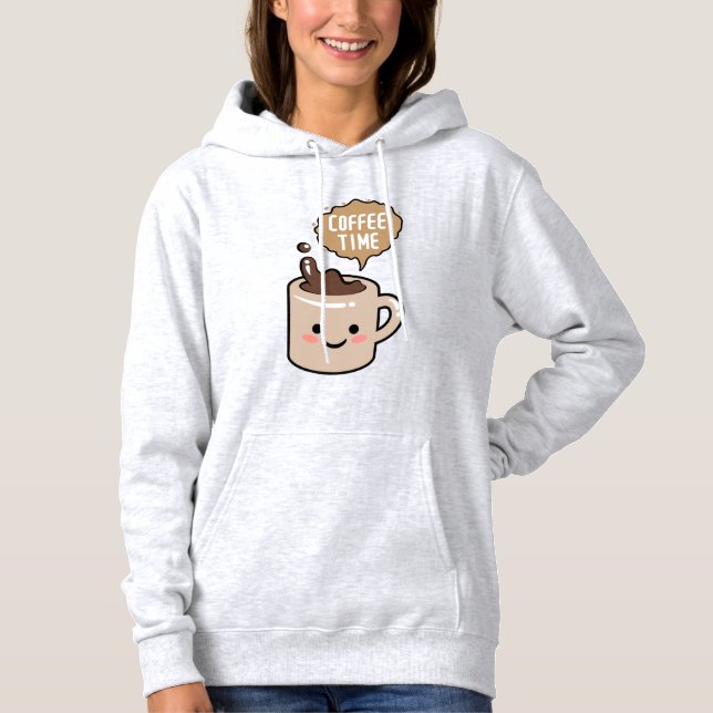 Sudadera café kawaii divertido (Anverso)
