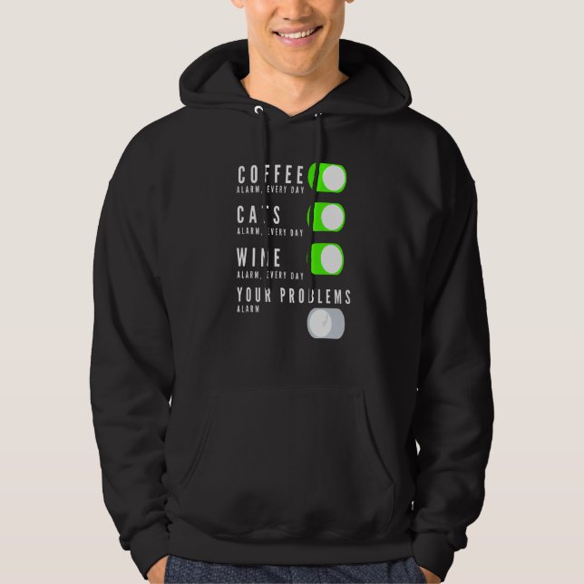 Sudadera Café Los Gatos Vino Sus Problemas (Anverso)