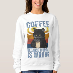 Sudadera Café porque el asesinato es un gato negro equivoca