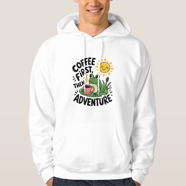 Sudadera Café primero y después Aventura - Esposa Divertida (Anverso)
