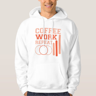 Sudadera Café, trabajo, repetición - tipografía