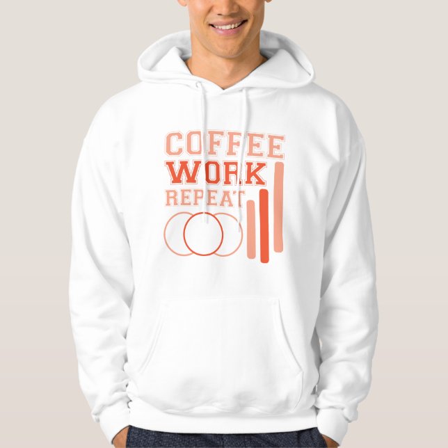 Sudadera Café, trabajo, repetición - tipografía (Anverso)