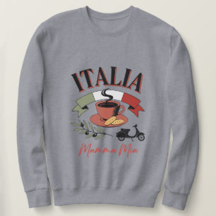 Sudadera Café Vintage Italia, Scooter Retro y Mamma Mia