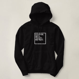 Sudadera Café. Wifi. Enseñar. Repetir. Mujeres