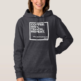Sudadera Café. WiFi. Enseñar. Repito, negro femenino
