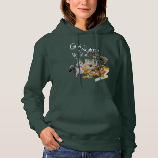 Sudadera Café y ardillas - Funny Squirrel Lover Hoodie (Anverso)