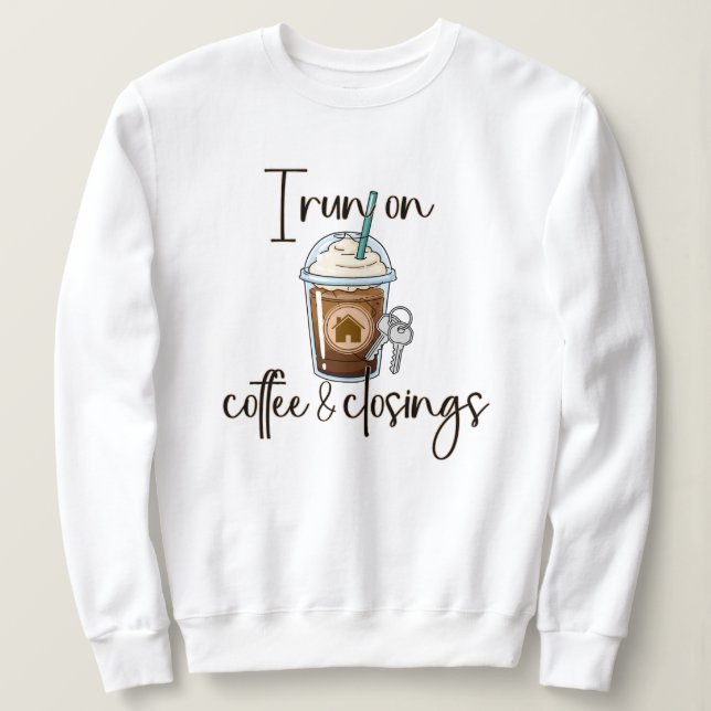 Sudadera Café y cierres, regalo para agentes inmobiliarios (Anverso del diseño)