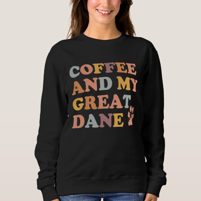 Sudadera Café y mi gran café danés Harlequin Gran D (Anverso)
