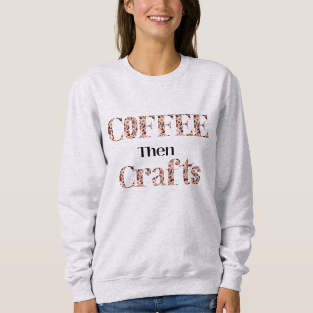 Sudadera Café y Tipografía de Manualidades (Anverso)