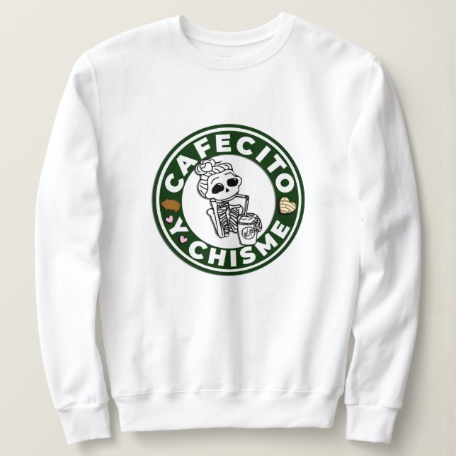 Sudadera Cafecito y Chisme Pan dulce mexicano (Anverso del diseño)