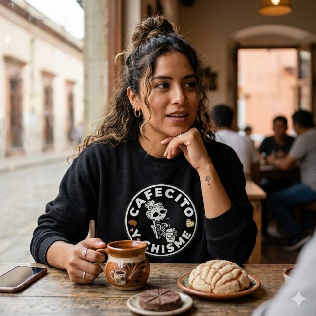 Sudadera Cafecito y Chisme Pan dulce mexicano (Cafecito y Chisme Pan dulce Mexican Sweatshirt)
