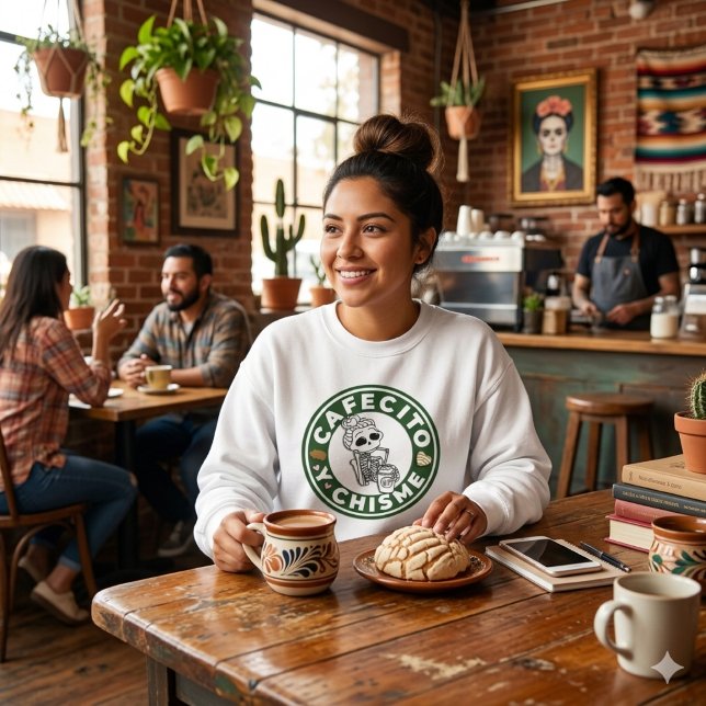 Sudadera Cafecito y Chisme Pan dulce mexicano (Cafecito y Chisme Pan dulce Mexican Sweatshirt)