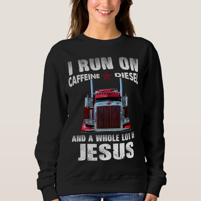 Sudadera Cafeína Diesel Jesús Camión Cristiano Molesto (Anverso)