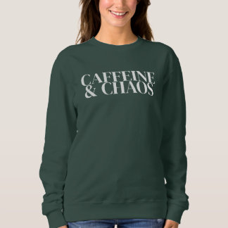 Sudadera Cafeína y Caos, Camiseta Divertida de Mamá