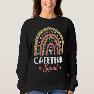 Sudadera Cafeteria Squad Boho Rainbow Leopard Lunch Lady Cr