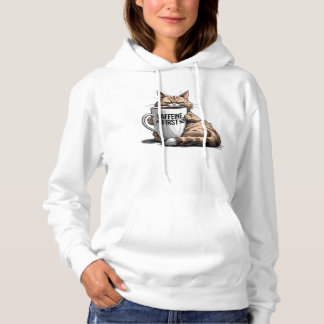 Sudadera Caffeine First T-Shirt para los amantes del gato y