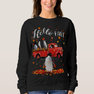 Sudadera Caída de hojas de pingüinos de arce Camión Rojo de