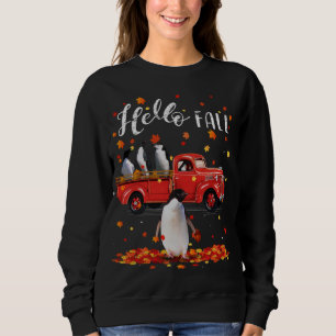 Sudadera Caída de hojas de pingüinos de arce Camión Rojo de