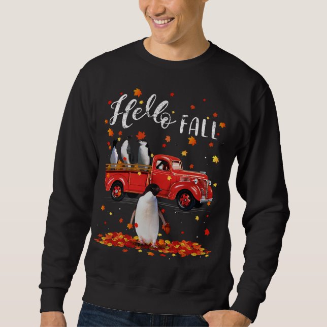 Sudadera Caída de hojas de pingüinos de arce Camión Rojo de (Anverso)
