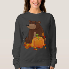 Sudadera Caída del oso estacional con calabaza