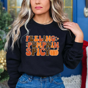 Sudadera Caída Día de Acción de Gracias Sensación Calabaza 