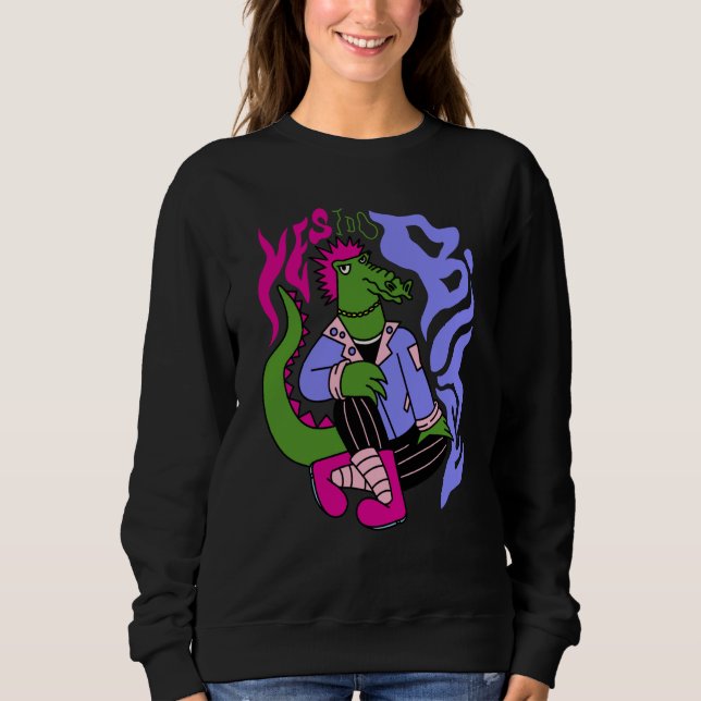 Sudadera caimán punk sí que muerdo (Anverso)